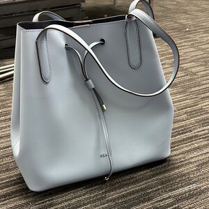 Brand New Ralph Lauren Elegant Light Blue Tote Bag Large Purse